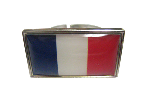 Thin Bordered France Flag Adjustable Size Fashion Ring