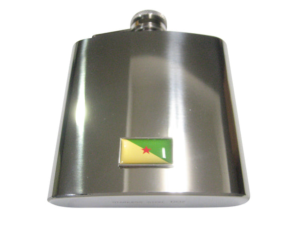 Thin Bordered French Guiana Flag 6oz Flask