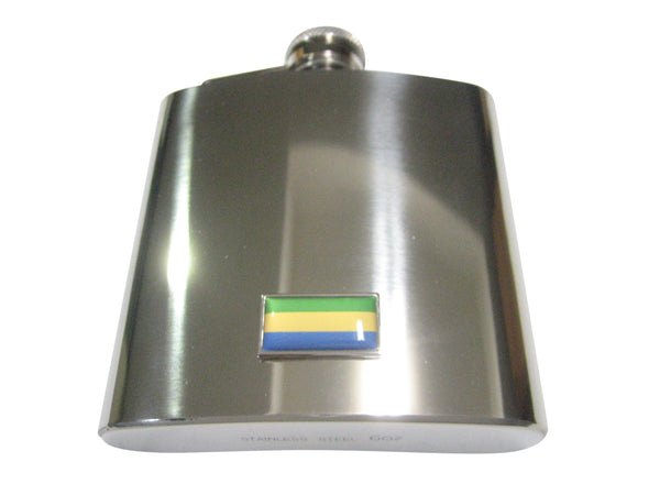 Thin Bordered Gabon Gabonese Republic Flag 6oz Flask