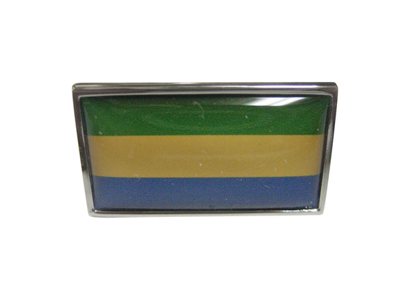 Thin Bordered Gabon Gabonese Republic Flag Adjustable Size Fashion Ring
