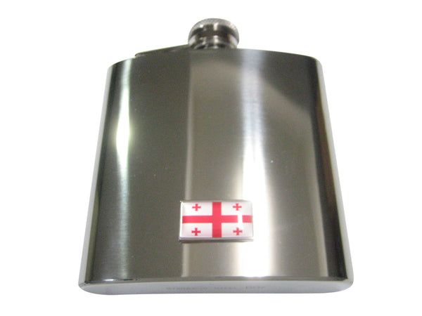 Thin Bordered Georgia Country Flag 6oz Flask