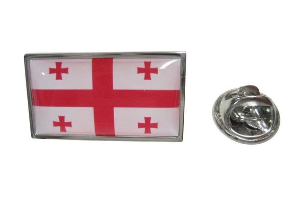 Thin Bordered Georgia Country Flag Lapel Pin