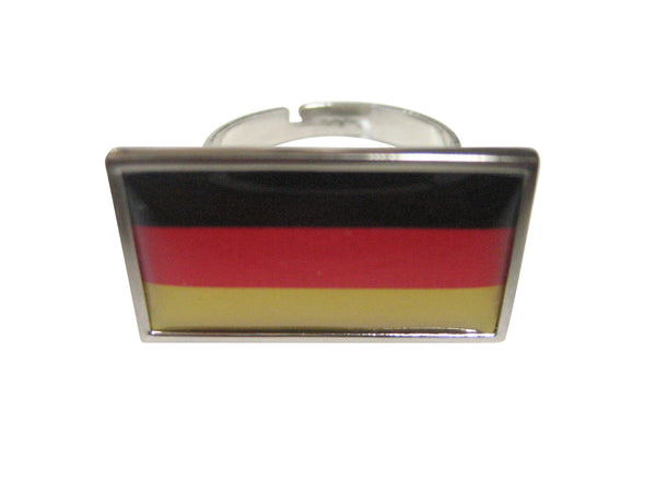 Thin Bordered Germany Flag Adjustable Size Fashion Ring