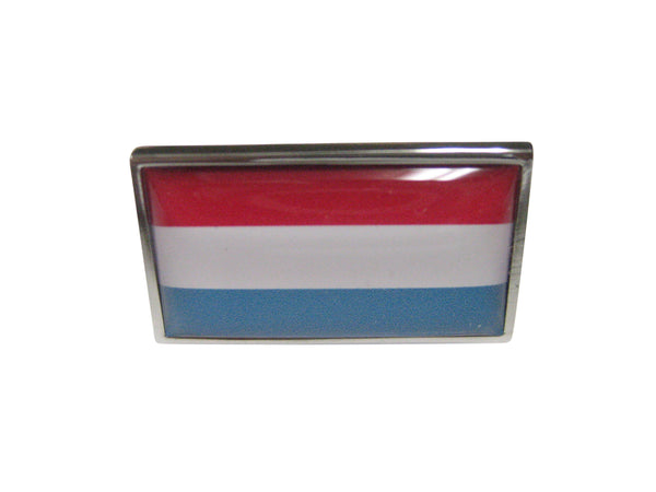 Thin Bordered Grand Duchy of Luxembourg Flag Adjustable Size Fashion Ring