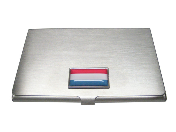 Thin Bordered Grand Duchy of Luxembourg Flag Business Card Holder