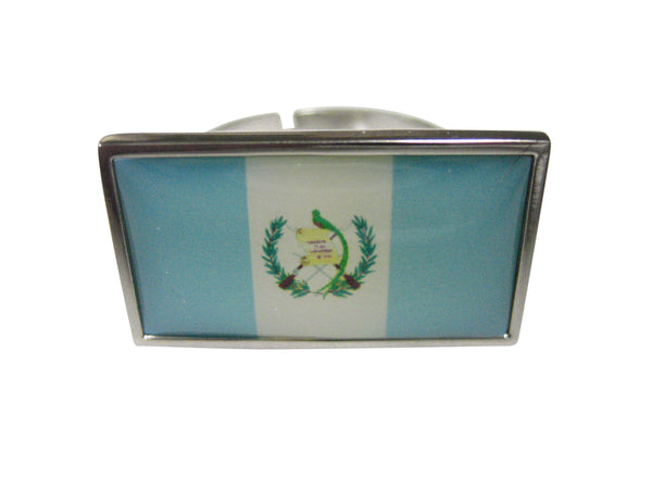 Thin Bordered Guatemala Flag Adjustable Size Fashion Ring