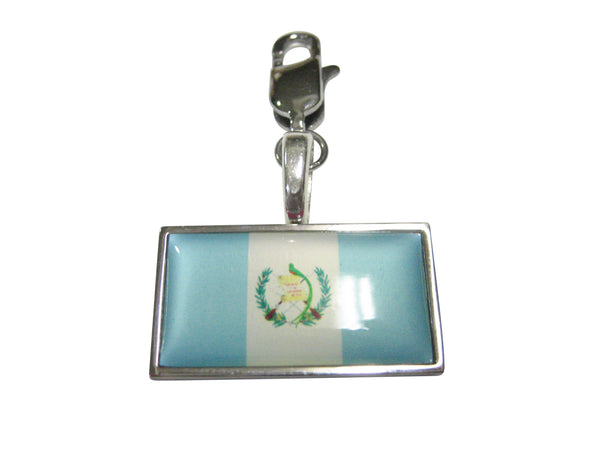 Thin Bordered Guatemala Flag Pendant Zipper Pull Charm