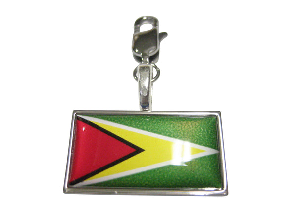 Thin Bordered Guyana Flag Pendant Zipper Pull Charm