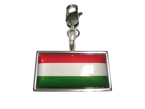 Thin Bordered Hungary Flag Pendant Zipper Pull Charm