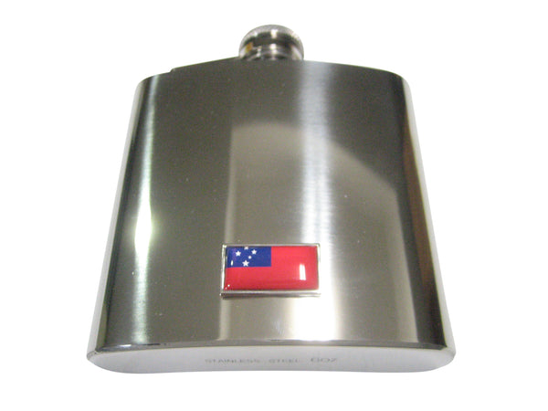 Thin Bordered Independent State of Samoa Flag 6oz Flask