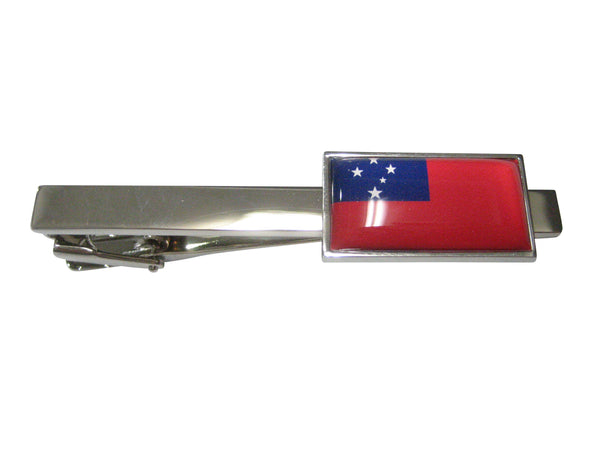 Thin Bordered Independent State of Samoa Flag Tie Clip