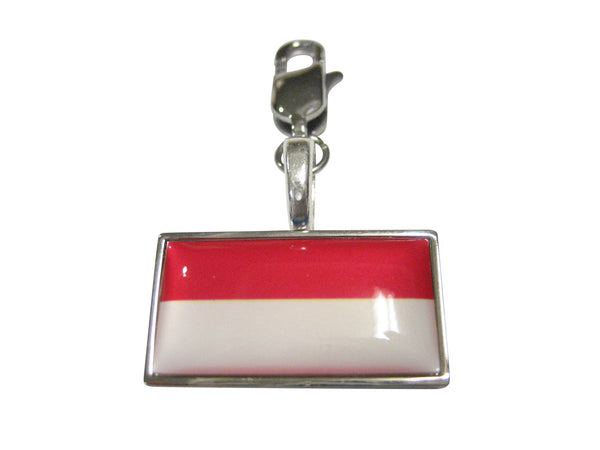 Thin Bordered Indonesia Flag Pendant Zipper Pull Charm