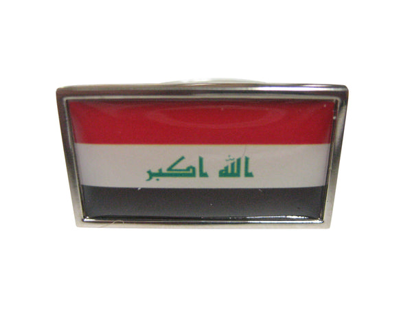 Thin Bordered Iraq Flag Adjustable Size Fashion Ring