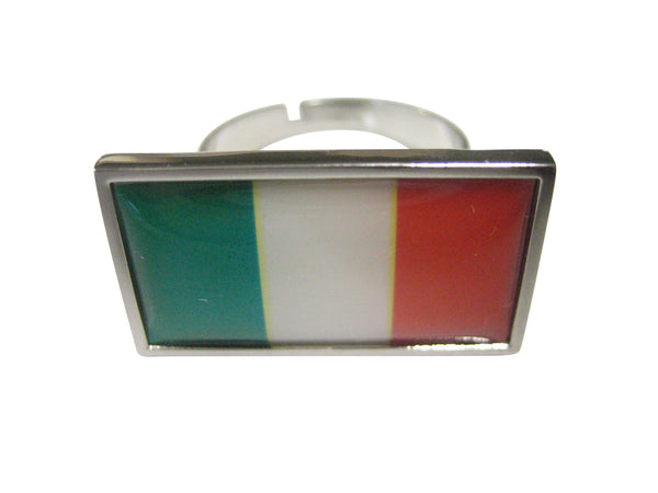 Thin Bordered Ireland Flag Adjustable Size Fashion Ring