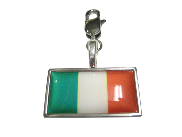 Thin Bordered Ireland Flag Pendant Zipper Pull Charm
