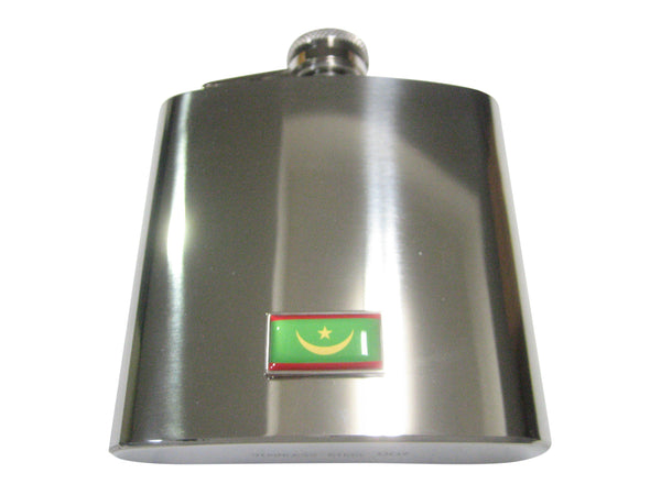 Thin Bordered Islamic Republic of Mauritania Flag 6oz Flask