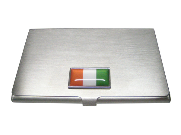 Thin Bordered Ivory Coast Côte d'Ivoire Flag Business Card Holder