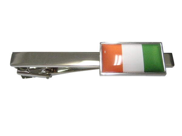 Thin Bordered Ivory Coast Côte d'Ivoire Flag Tie Clip