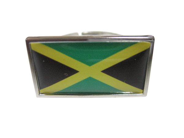Thin Bordered Jamaica Flag Adjustable Size Fashion Ring