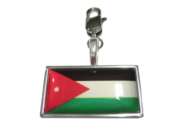Thin Bordered Jordan Flag Pendant Zipper Pull Charm