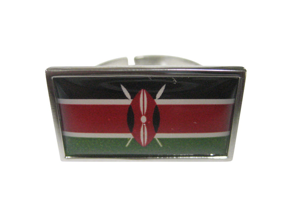 Thin Bordered Kenya Flag Adjustable Size Fashion Ring