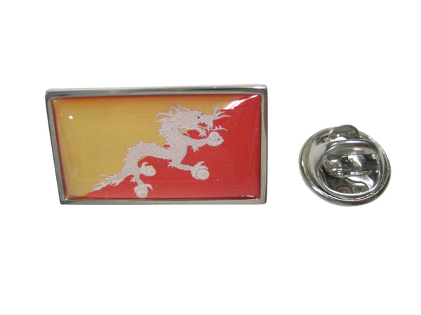 Thin Bordered Kingdom of Bhutan Flag Lapel Pin