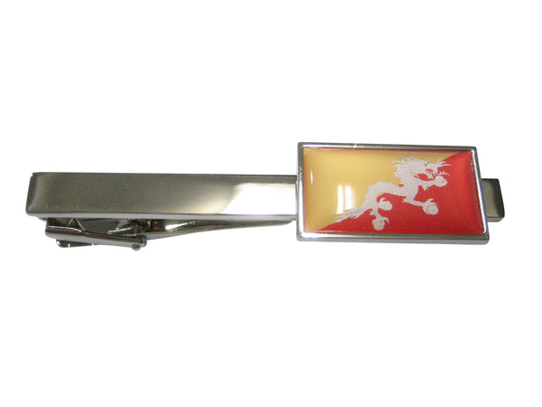 Thin Bordered Kingdom of Bhutan Flag Tie Clip