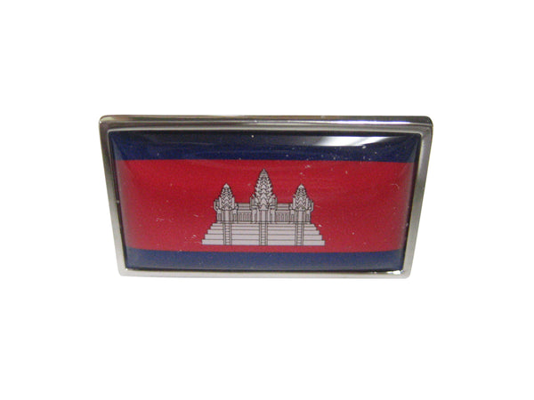 Thin Bordered Kingdom of Cambodia Flag Adjustable Size Fashion Ring