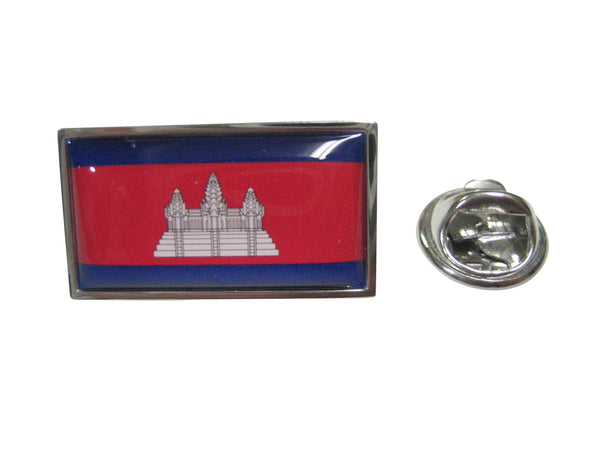 Thin Bordered Kingdom of Cambodia Flag Lapel Pin