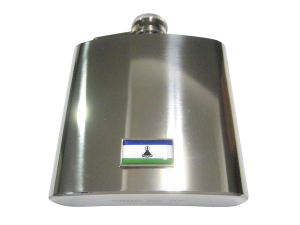 Thin Bordered Kingdom of Lesotho Flag 6oz Flask