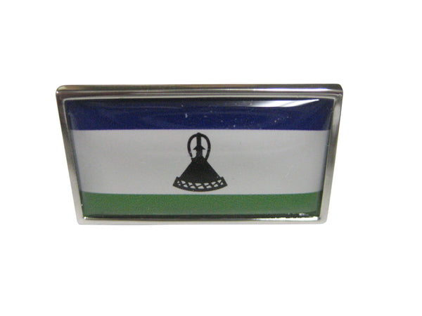 Thin Bordered Kingdom of Lesotho Flag Adjustable Size Fashion Ring