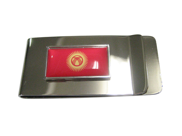 Thin Bordered Kyrgyzstan Kyrgyz Republic Kirghizia Flag Money Clip