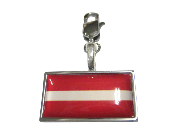 Thin Bordered Latvia Flag Pendant Zipper Pull Charm