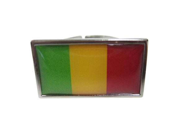 Thin Bordered Mali Flag Adjustable Size Fashion Ring