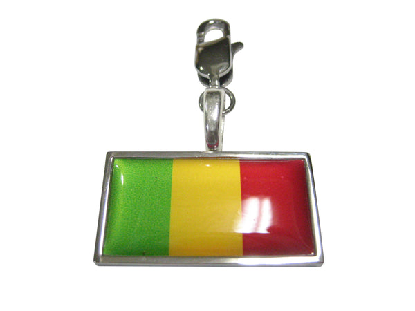 Thin Bordered Mali Flag Pendant Zipper Pull Charm
