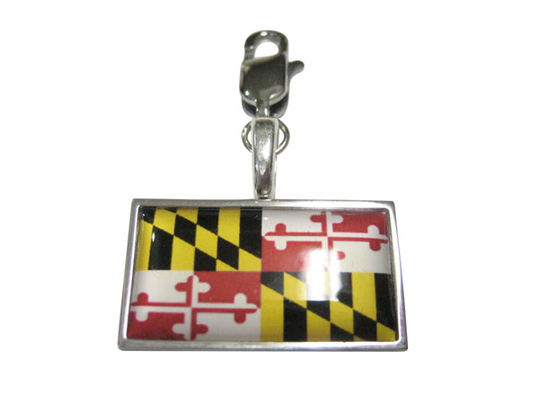 Thin Bordered Maryland State Flag Pendant Zipper Pull Charm