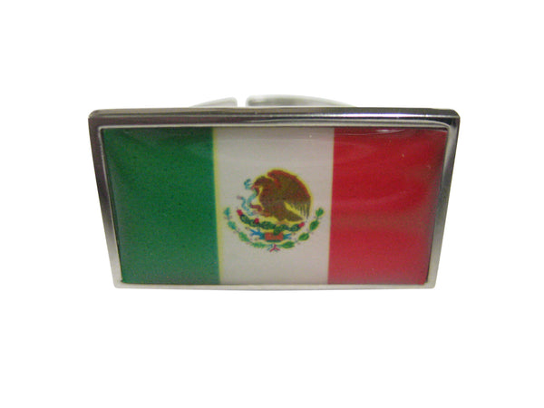 Thin Bordered Mexico Flag Adjustable Size Fashion Ring