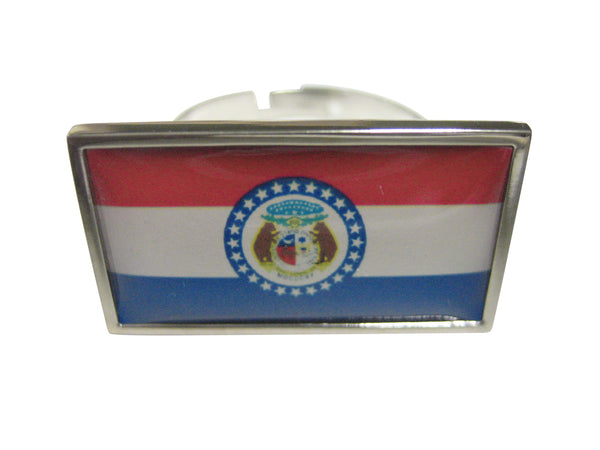 Thin Bordered Missouri State Flag Adjustable Size Fashion Ring