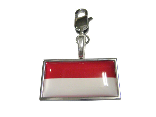 Thin Bordered Monaco Flag Pendant Zipper Pull Charm