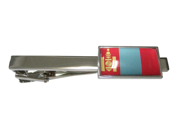 Thin Bordered Mongolia Flag Tie Clip