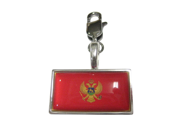 Thin Bordered Montenegro Flag Pendant Zipper Pull Charm
