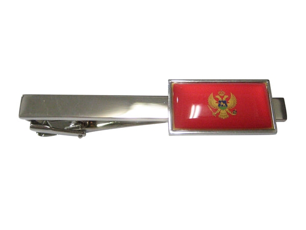 Thin Bordered Montenegro Flag Tie Clip
