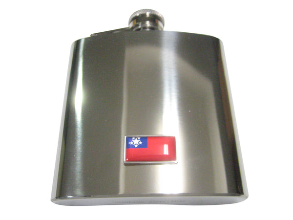 Thin Bordered Myanmar Burma Republic of the Union of Myanmar Flag 6oz Flask