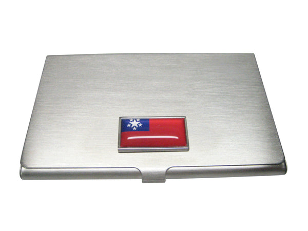 Thin Bordered Myanmar Burma Republic of the Union of Myanmar Flag Business Card Holder