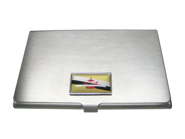 Thin Bordered Nation of Brunei Flag Business Card Holder