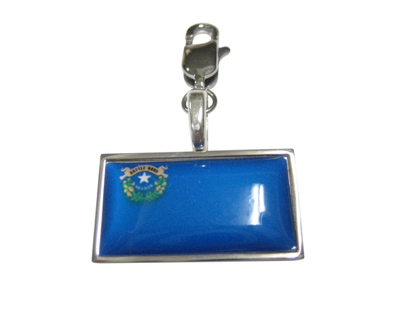 Thin Bordered Nevada State Flag Pendant Zipper Pull Charm
