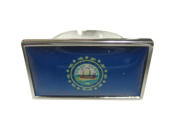 Thin Bordered New Hampshire State Flag Adjustable Size Fashion Ring