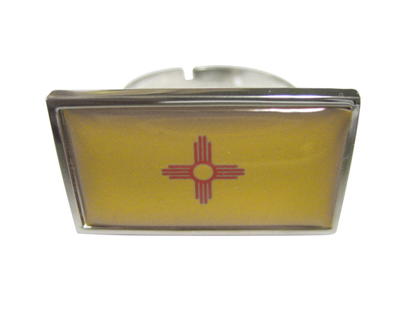 Thin Bordered New Mexico State Flag Adjustable Size Fashion Ring