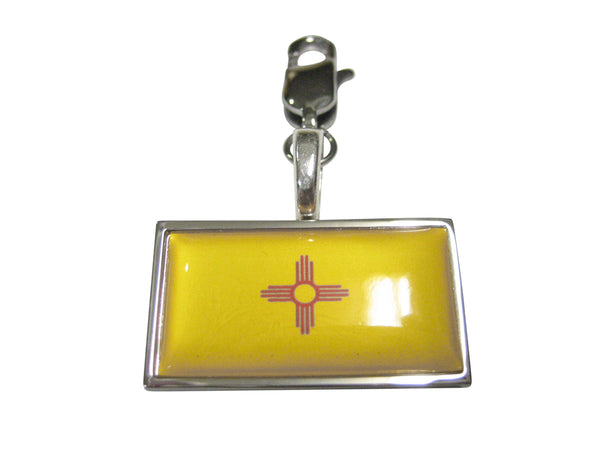 Thin Bordered New Mexico State Flag Pendant Zipper Pull Charm