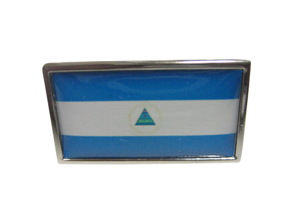Thin Bordered Nicaragua Flag Adjustable Size Fashion Ring